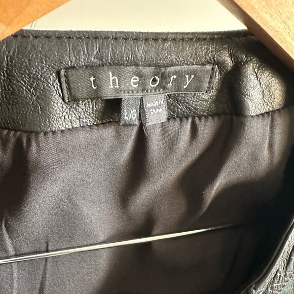 Theory Forest Green and Black Lambskin Leather Jacket EUC - Picture 2 of 14